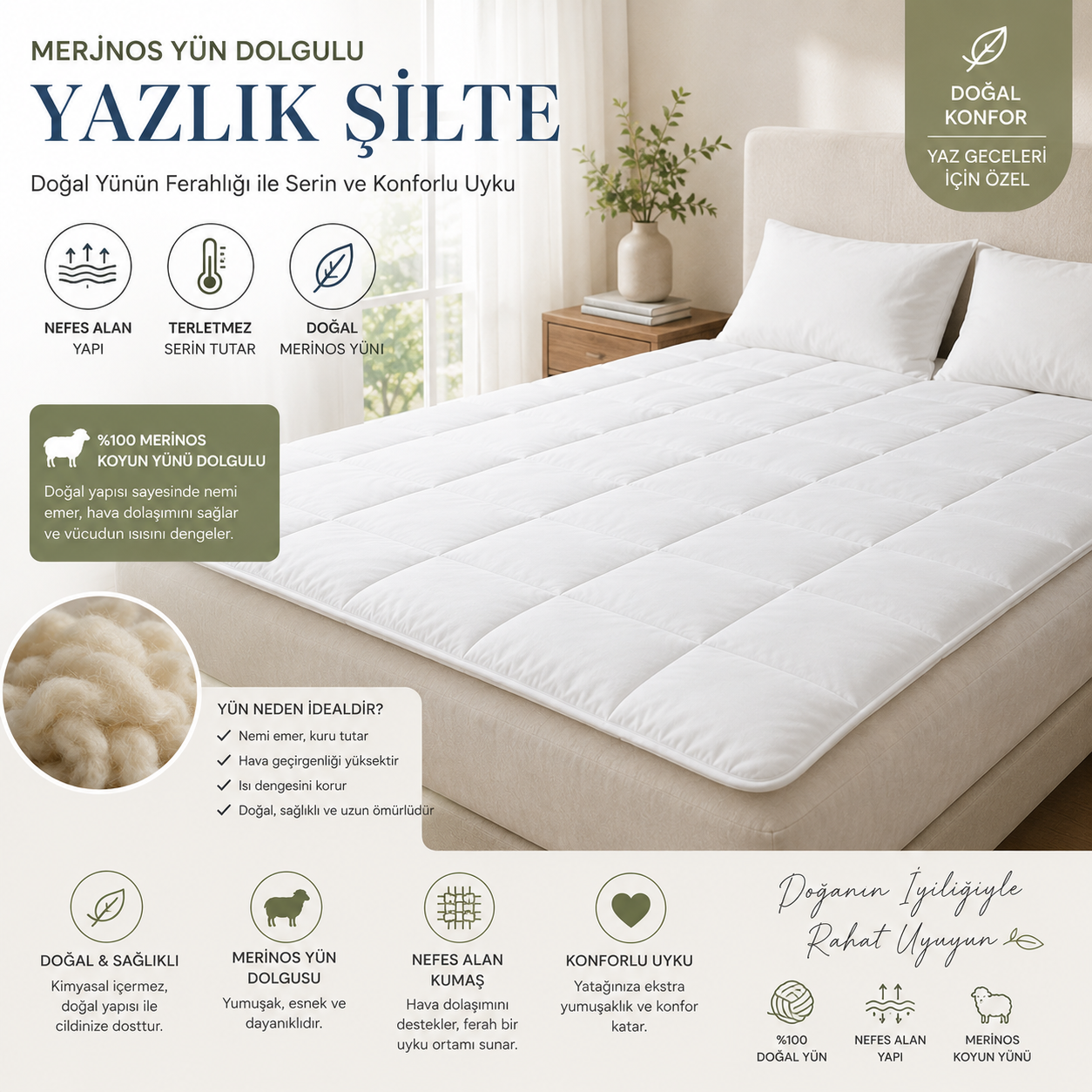 Wolluna Yazlık Yün Şilte